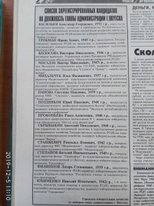 Список зарегистрированных кандидатов на должность Главы администрации г.Якутска