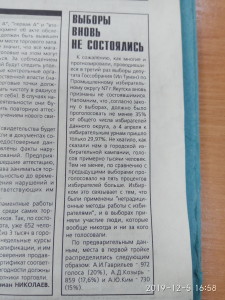 Выборы вновь не состоялись!