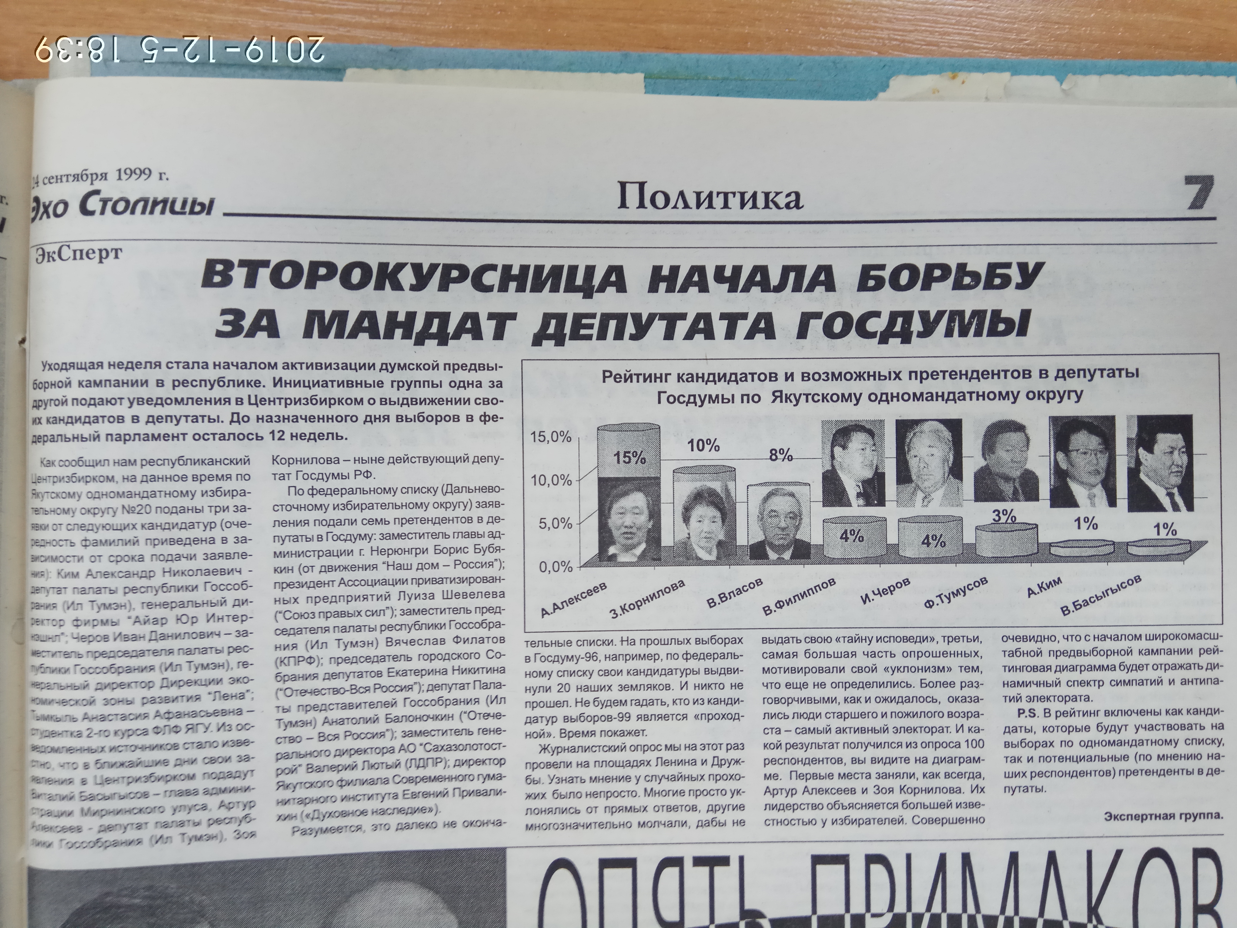 Второкурсница начала борьбу за мандат депутата Госдумы