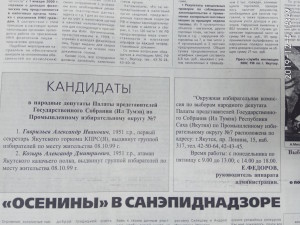 Сведения о кандидатах