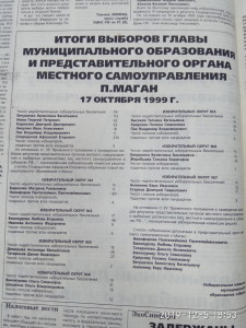 Итоги выборов в органы местного самоуправления п.Маган